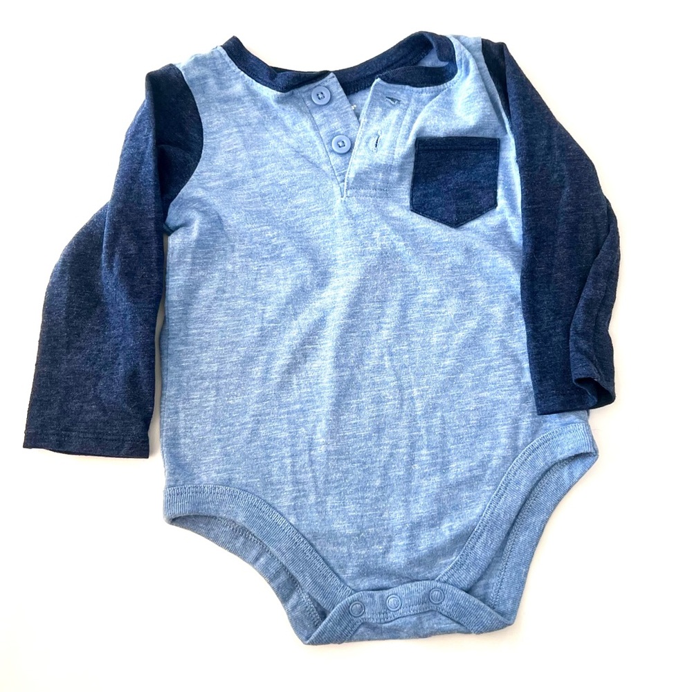 Blue Long Sleeve Baby Onesie by Garanimals 18 months